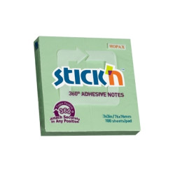 Клейкие заметки StickN "21552", Green, 360° Full Adhesive