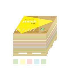 Kraft Cube,3x3´´,400sheets/cube,Kraft & Recycled Mixed