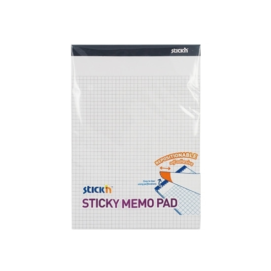 Клейкий блокнот StickN "21853", White, Переклеиваемый