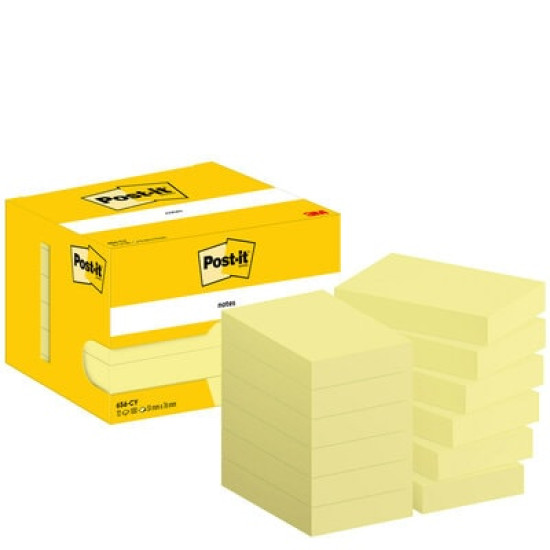 Листочки для заметок 3М Post-it 656 жёлтые 51x76мм 12 штук