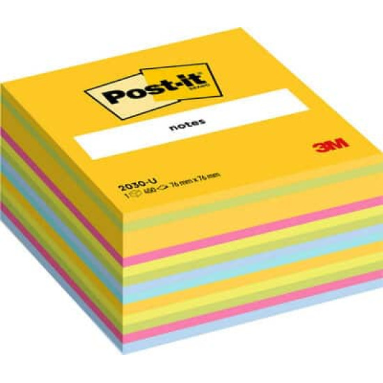 Кубик стикеров 3M Post-it "2030U", Neon, Ультралипкие