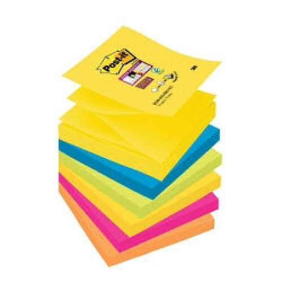 Клейкие листки Z 3M Post-it Супер липкие 76x76мм/ Rio 6шт в упаковке