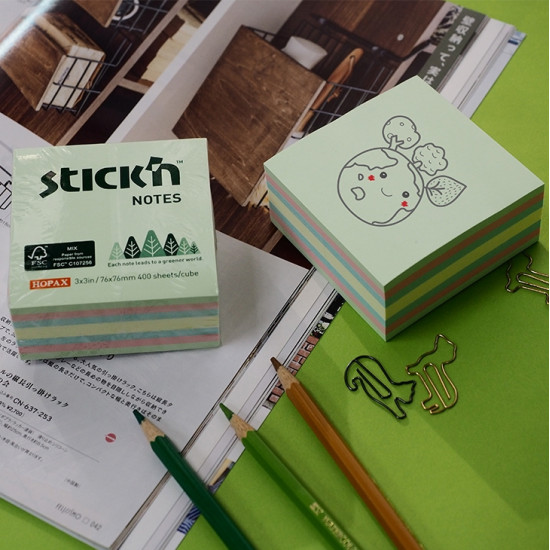 Куб для заметок StickN "21891", Assorted Pastel, FSC-сертифицированный