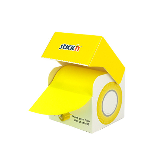 Бумага для заметок StickN "21903", Neon Yellow, С диспенсером