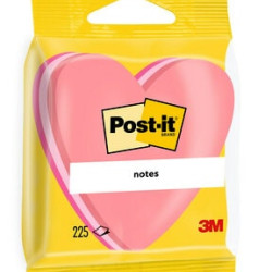 Līmlapiņas 3M Post-it 70x70mm, sirds forma, rozā