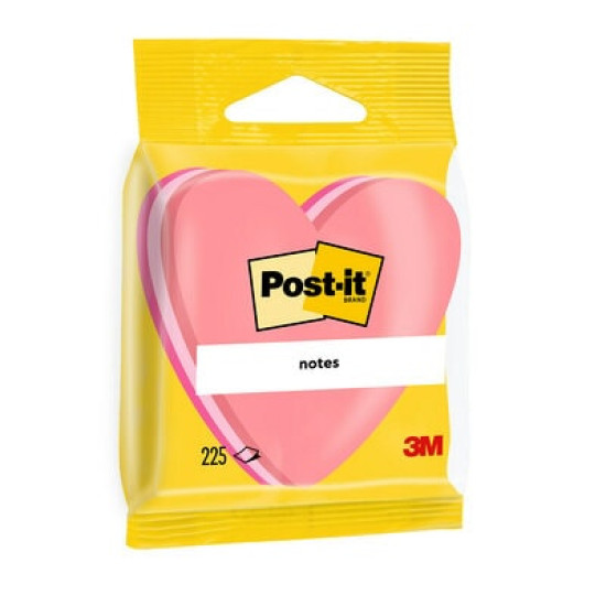 Līmlapiņas 3M Post-it 70x70mm, sirds forma, rozā