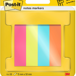 Indeksi 3M Post-it 12,7x44,4mm, 4 krāsas, Poptimistic