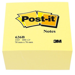 Līmlapiņu kubs Post-it 76x76mm, 450 lapiņas, dzeltenas