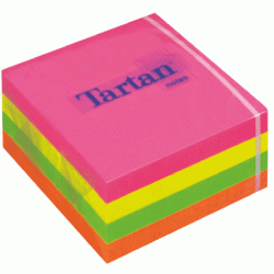 Līmlapiņu kubs TARTAN 76x76, neona asorti