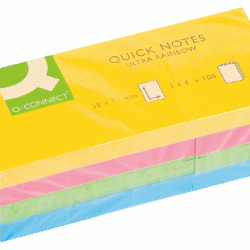 Līmlapiņas Q-Connect Ultra 38x51 (12 blociņi), asorti