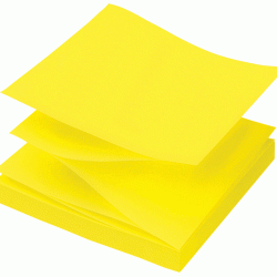 Līmlapiņas Q-Connect BRILLANT Z-veida 76x76mm dzelt.