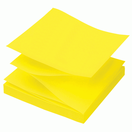Līmlapiņas Q-Connect BRILLANT Z-veida 76x76mm dzelt.