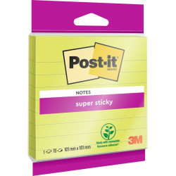 POST-IT līmlapiņas Līniju 101x101, 70 l Super Sticky zaļas