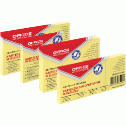 Līmlapiņas Office Products 76x76mm, pasteļdzeltenas