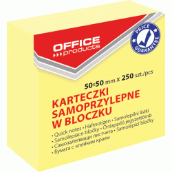 Līmlapiņu kubs OFFICE PRODUCTS, 50x50mm dzeltens