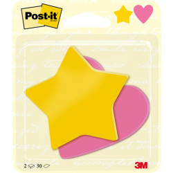 Līmlapiņas Post-it Star and Heart, 70x72mm (2x30l.)