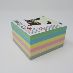 *Piezīmju papīra kubs College 90x90mm, 500 lapas, salīmēts, asorti