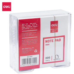 Блок для заметок Deli "E7600", White, с интегрированным держателем
