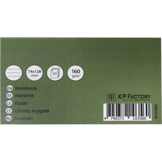 Līniju klade Charlot 74x128mm, 160g/m², 50 lapas