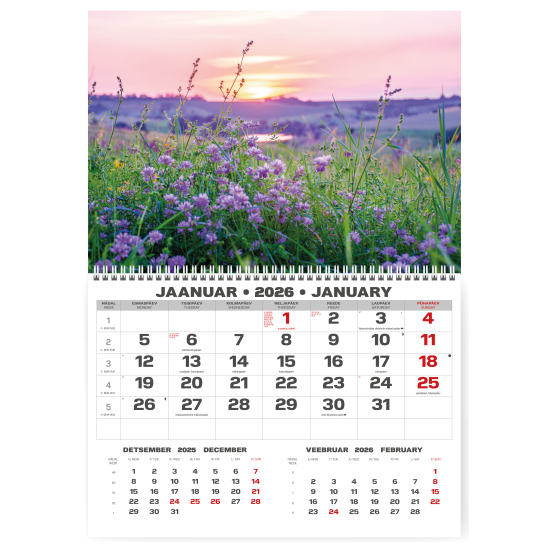 Sienas kalendārs College UNO 2026 nr.PM500-7, Ezis