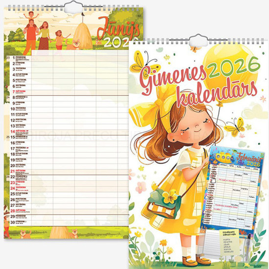 Sienas kalendārs 250x420mm, Ģimenes
