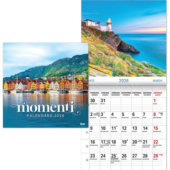 Sienas kalendārs Momenti 2026