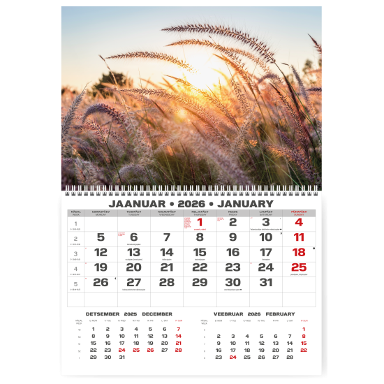 Sienas kalendārs College UNO 2026 nr.PM500-3