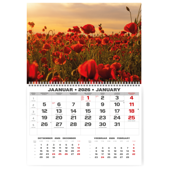 Sienas kalendārs College UNO 2026 nr.PM500-5