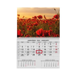 Настенный календарь College "UNO", Multicolor, Двуязычный Эстонский-Английский