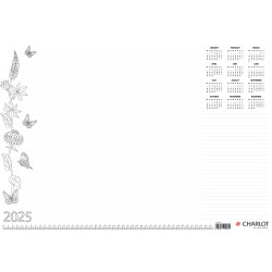 Galda paliktnis ar kalendāru 2025 College, 600x420mm, 12 lapas, krāsojams