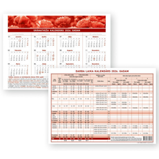 Grāmatveža kalendārs Mobile Serviss A4 2026. gadam, divpusējs