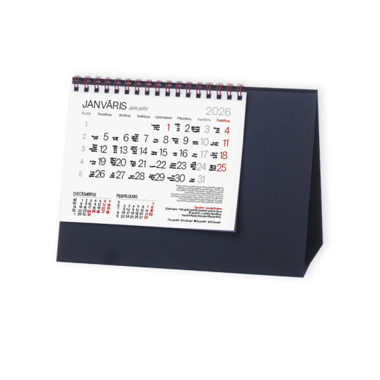 Galda kalendārs - piramīda Tent, melns