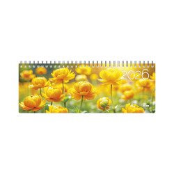 Galda kalendārs Memo Card, kartona vāki, Globeflowers