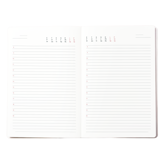 Plānotājs - piezīmju klade Tudor A5, bez datuma, melns