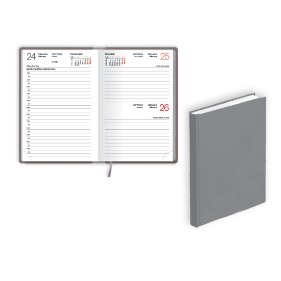 Plānotājs Mono A6, basis, dienas atvērums, pelēks