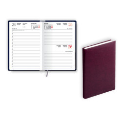 Plānotājs Mono A6, āda, dienas atvērums, bordo