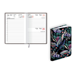 Plānotājs Mono Flex A6, laminēti vāki, dienas atvērums, Dark