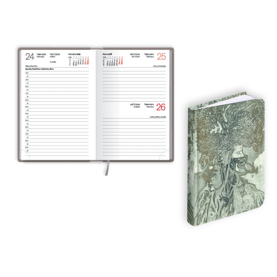 Plānotājs Mono Flex A6, laminēti vāki, dienas atvērums, Gray