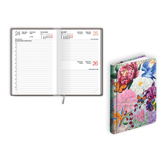 Plānotājs Mono Flex A6, laminēti vāki, dienas atvērums, Contrast