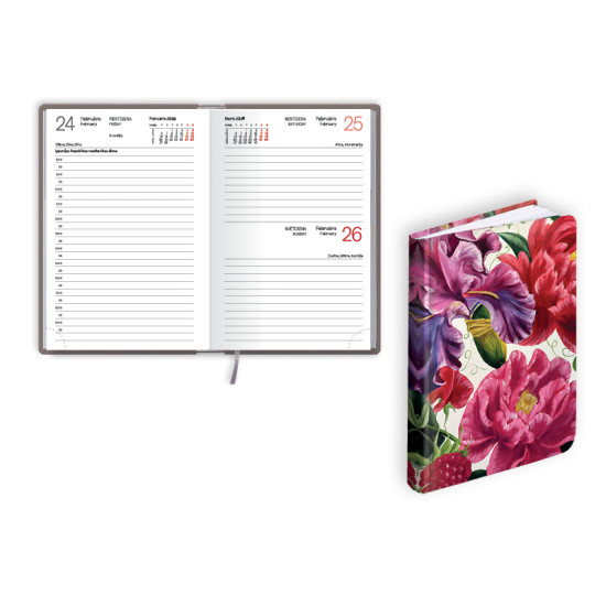 Plānotājs Mono Flex A6, laminēti vāki, dienas atvērums, Vintage