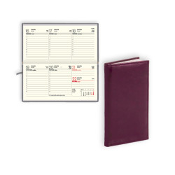 Kabatas plānotājs Lady, mākslīgā āda, nedēļas atvērums, bordo