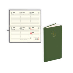 Kabatas plānotājs Lady Soft, mākslīgā āda, nedēļas atvērums, zaļš