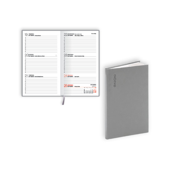 Kabatas plānotājs Pocket Flex, basis, nedēļas atvērums, pelēks