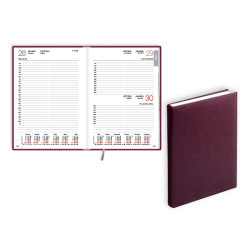 Plānotājs Manager A5, āda, dienas atvērums, bordo