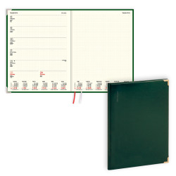 Plānotājs Fortune A4, basis, nedēļas atvērums, zaļš