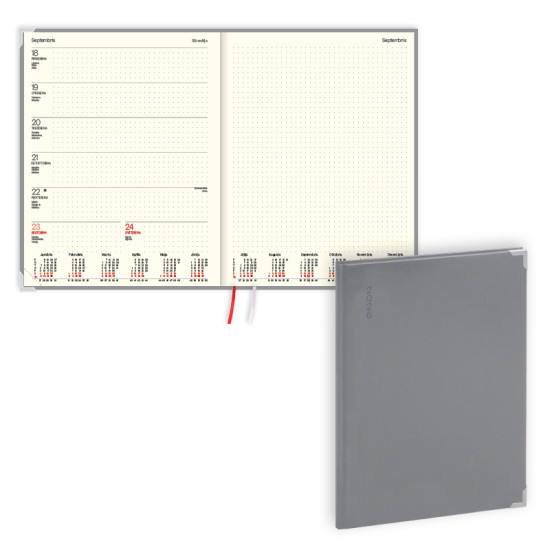 Plānotājs Fortune A4, basis, nedēļas atvērums, pelēks