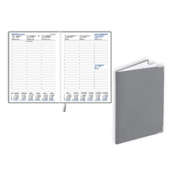 Plānotājs Prestige A5, basis, nedēļas atvērums, pelēks