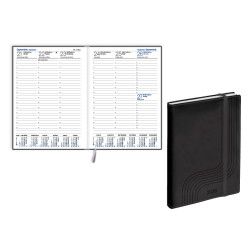 Plānotājs Prestige Soft A5, mākslīgā āda, nedēļas atvērums, melns