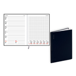 Plānotājs Quadro Flex A5, basis, nedēļas atvērums, melns