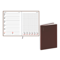 Plānotājs Quadro Flex A5, basis, nedēļas atvērums, brūns